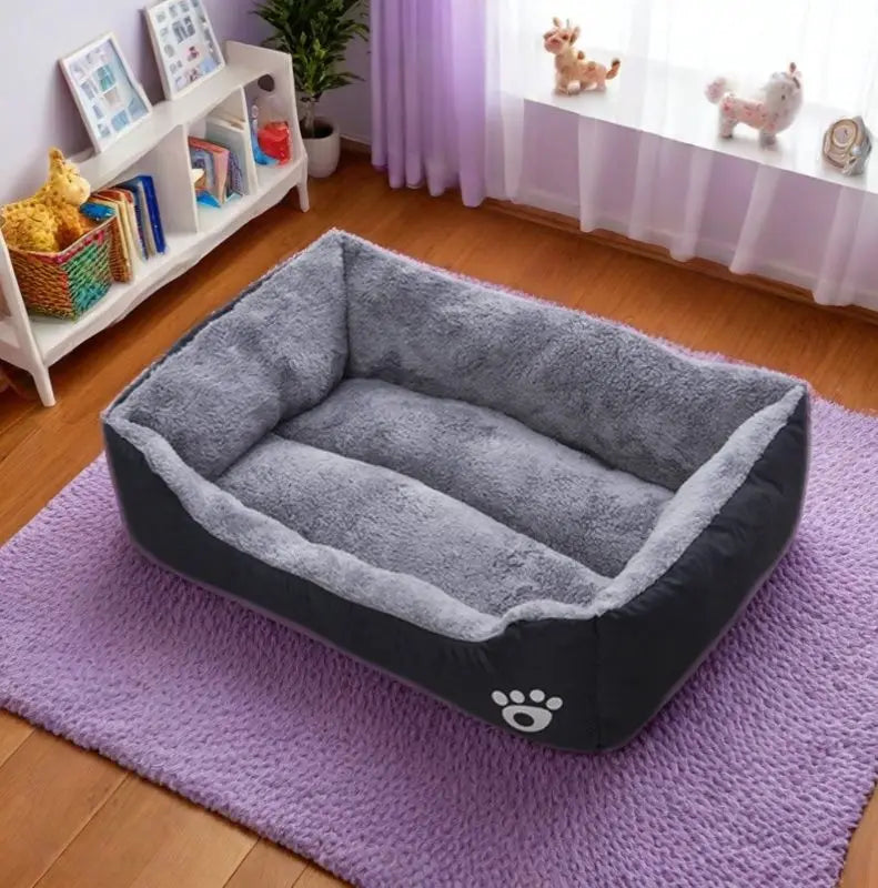 Black Plush Sleeping Bed