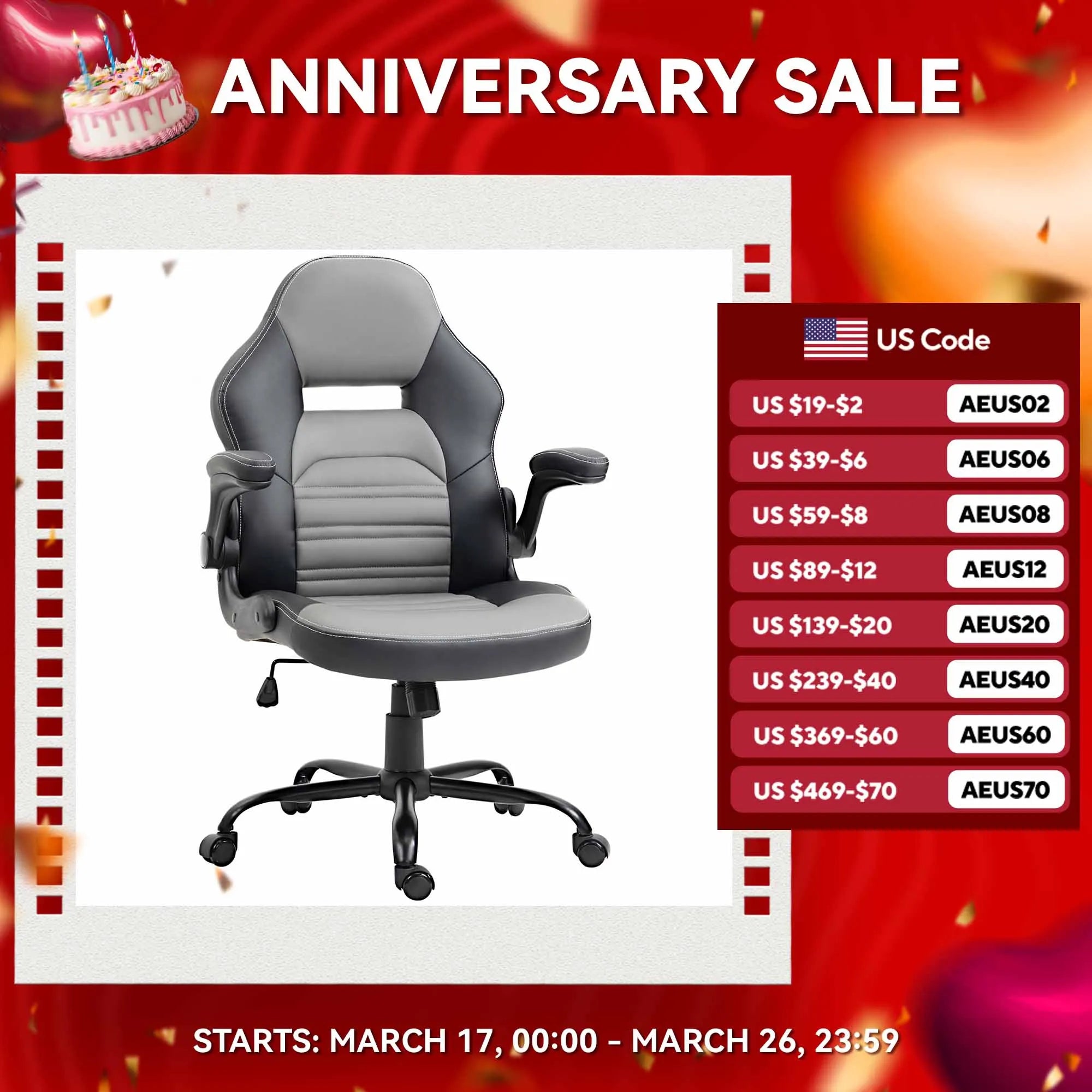 Office Chair with Flip-Up Armrests