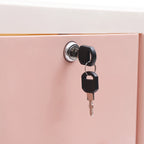 Pink Storage Cabinet/ 6 Drawers/ Lock