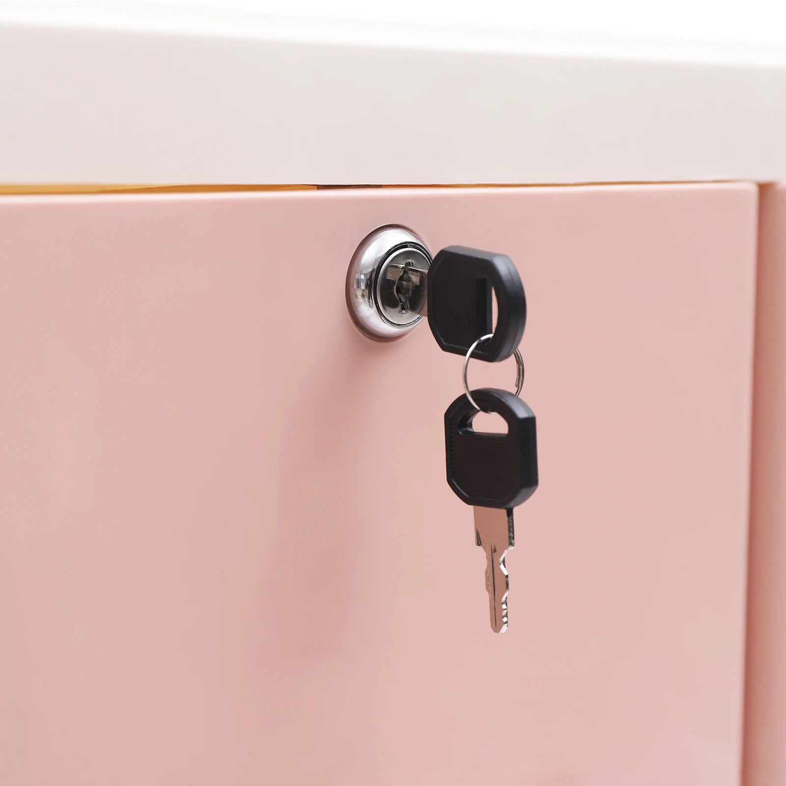Pink Storage Cabinet/ 6 Drawers/ Lock