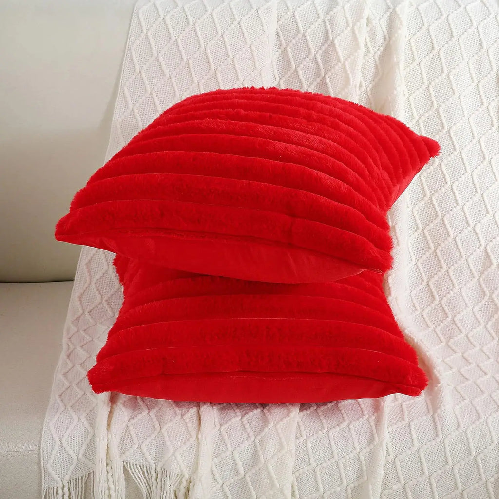 Faux Rabbit Fur Pillow Cover