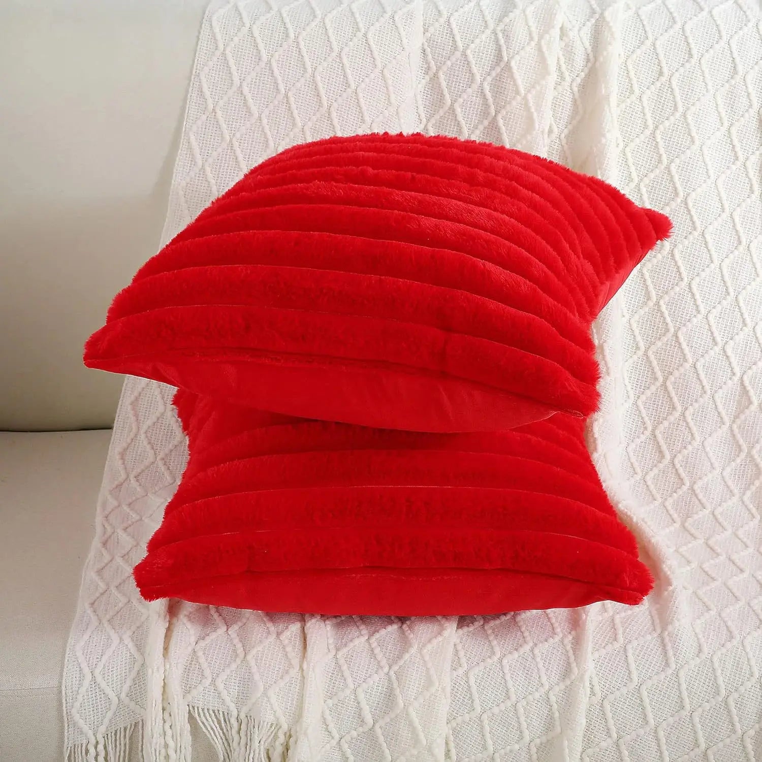 Faux Rabbit Fur Pillow Cover