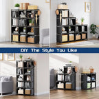 Book Shelf, 12 Cube Storage Organizer, Metal