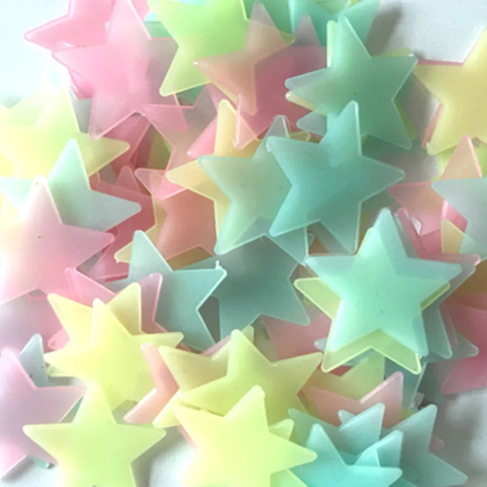 100pcs Fluorescent/ Stars Wall Stickers