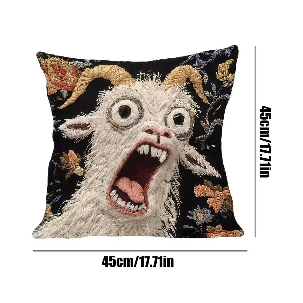 Screaming Goat Pillow Cover
