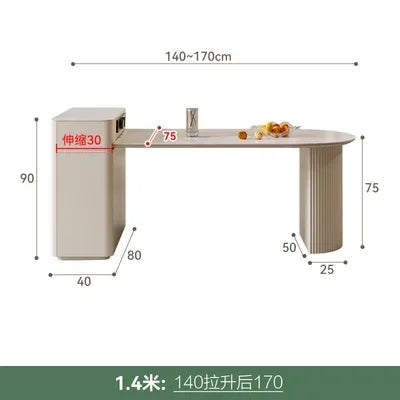 Kitchen Island, Extendable Dining Table
