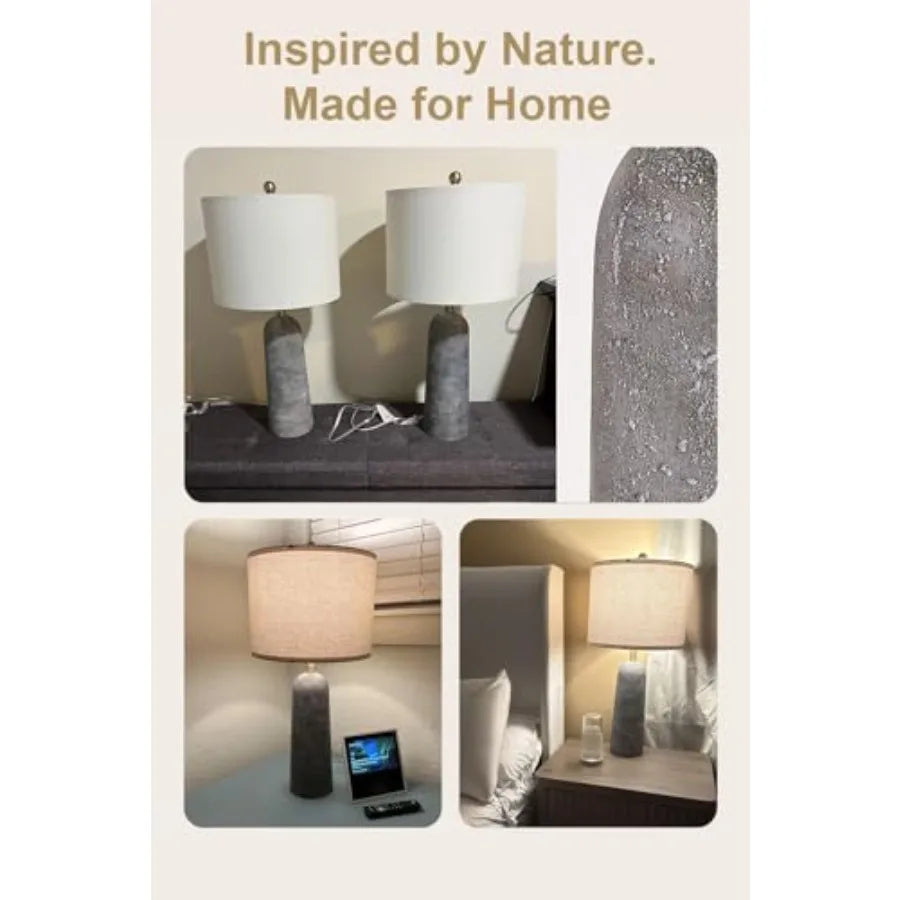 (2) Resin Lamp/ Natural Stone Look