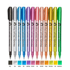 12 Colors Brush Metallic Paint Markers