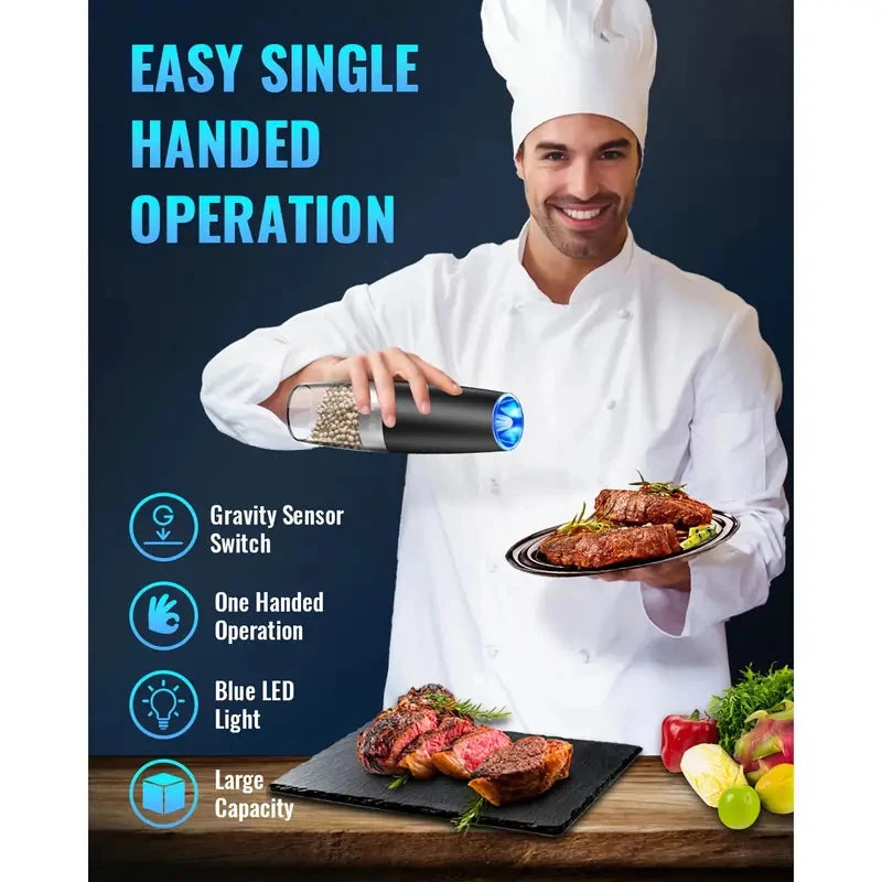 Electric Salt And Pepper Mill, Battery Powered