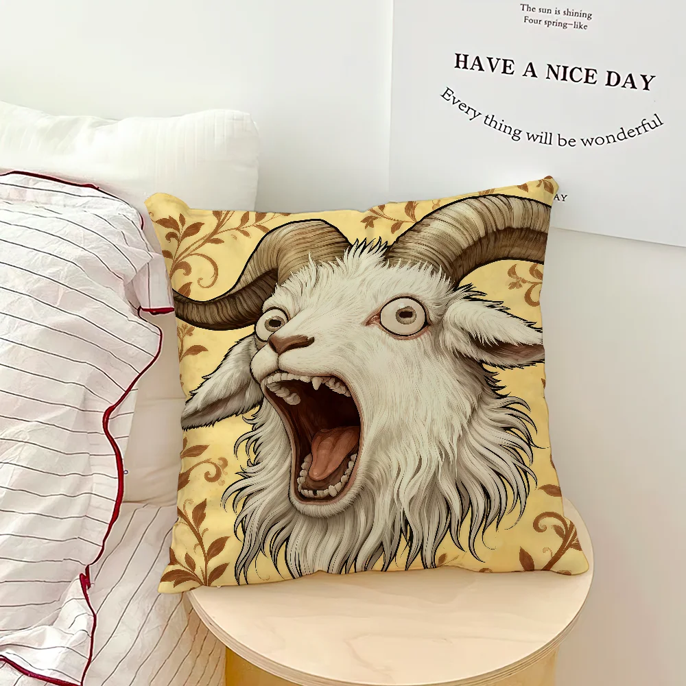 Screaming Goat Pillow Cover