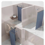 Folding Rod Shower Curtain Set