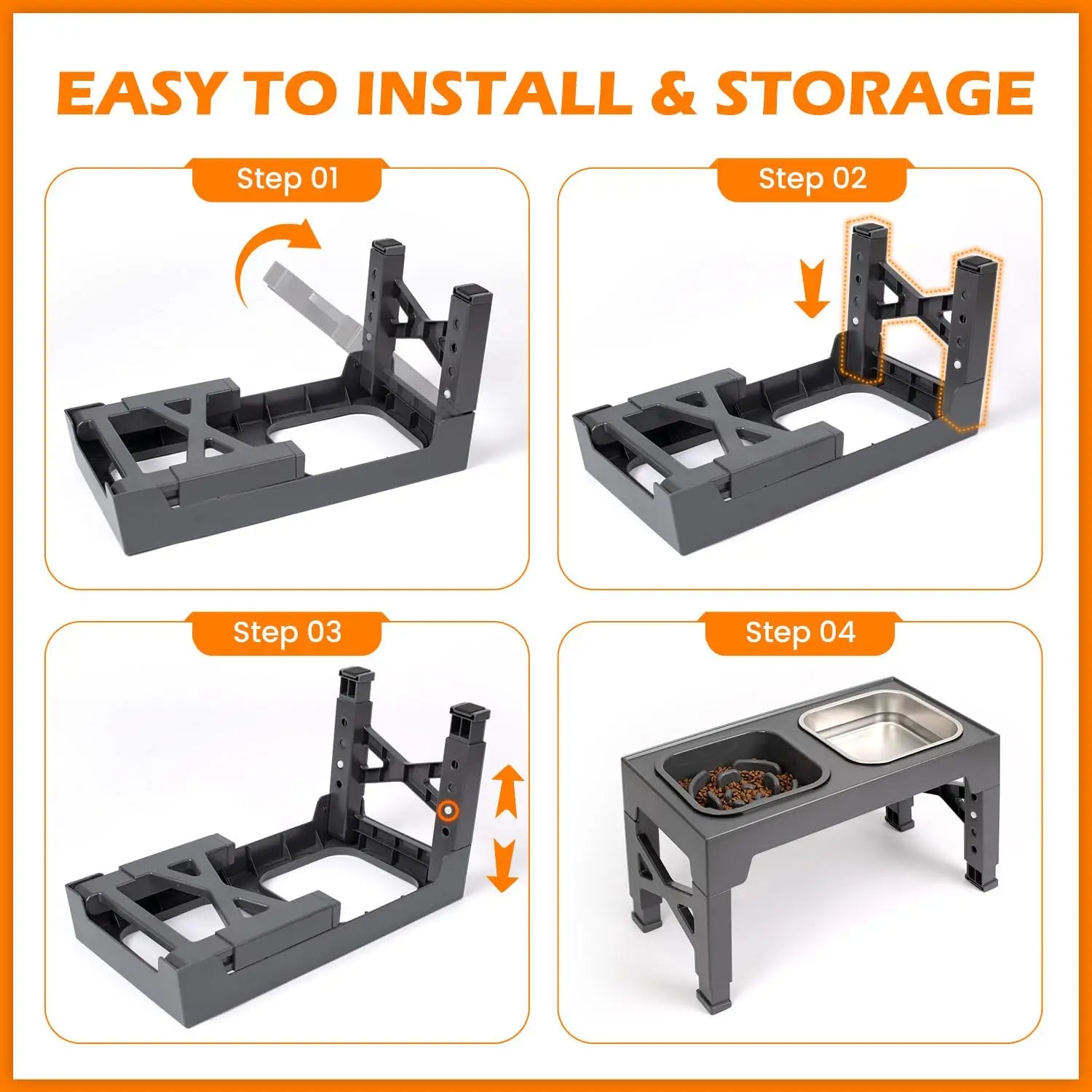 2-in-1 Elevated Slow Feeder Pet Bowls