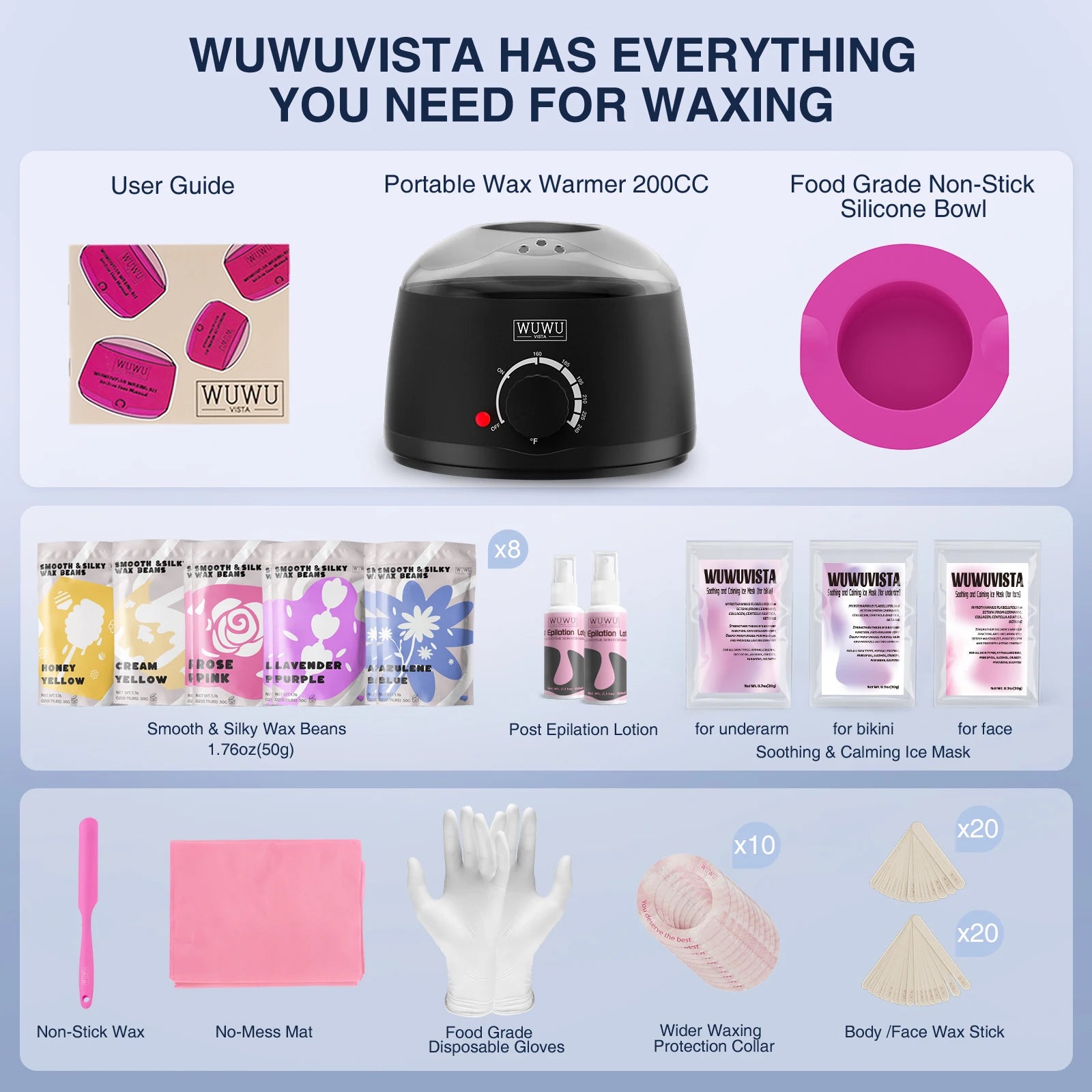 Waxing Kit, 69 items, Wax Beads