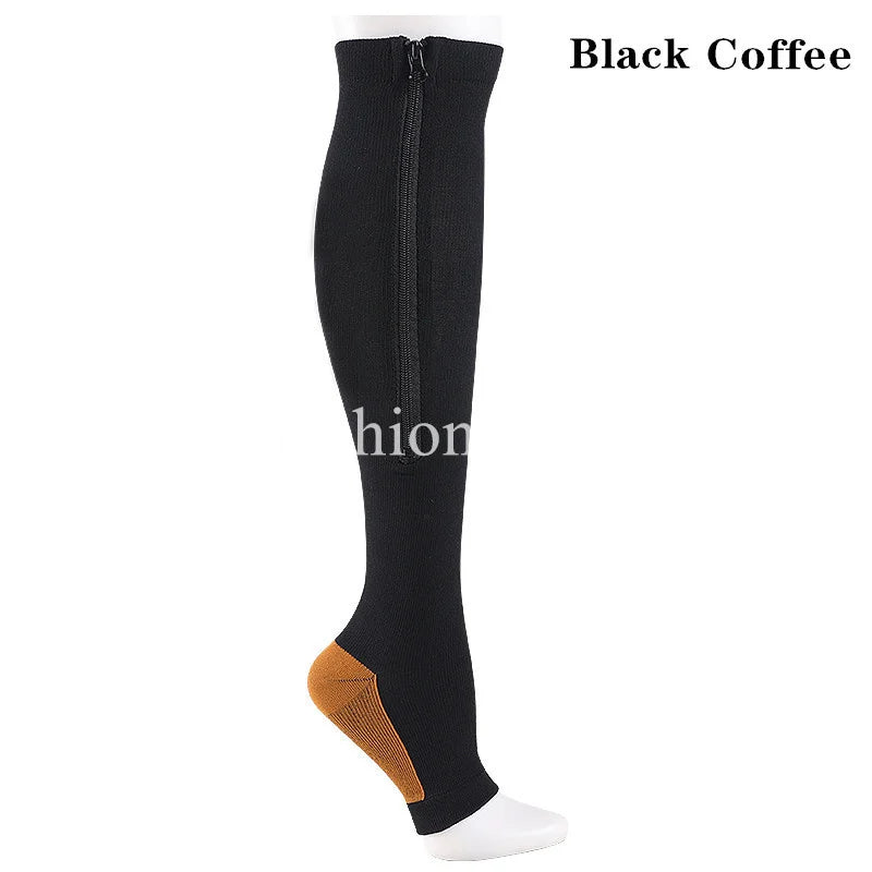 1 Pair Zipper Compression Socks