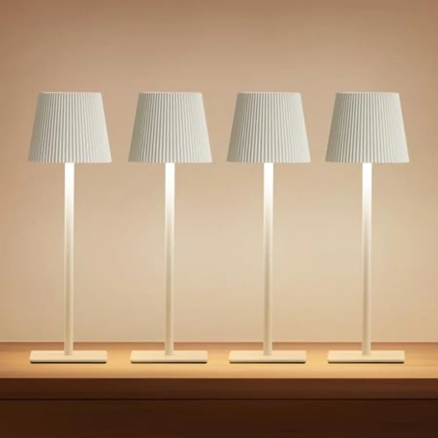 (4) Cordless Lamps,  Rechargeable Battery, Touch Control