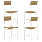 Dining Chairs Set of 4, Industrial Kitchen Chairs with Metal Legs, Slanted Back, Rustic Wood Grain, Armless Side, Customized