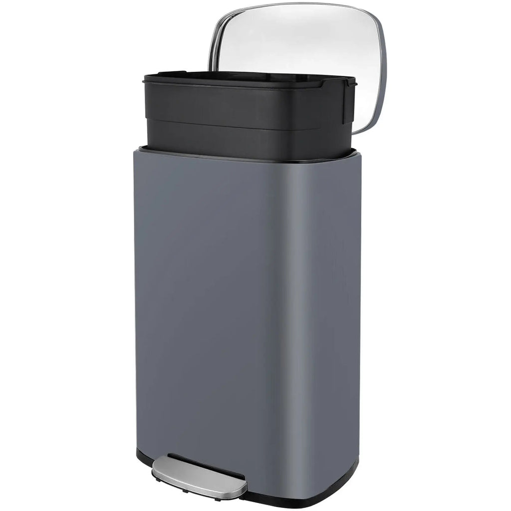 Step Kitchen Trash Can, Stainless Steel