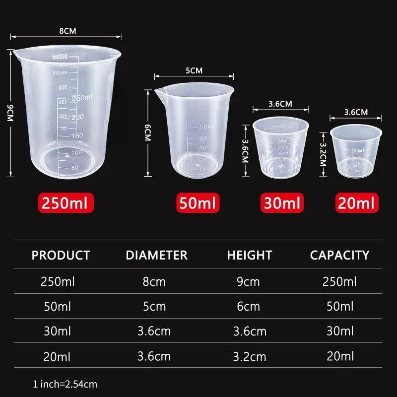 6Pcs/set Plastic Graduated Measuring Cup