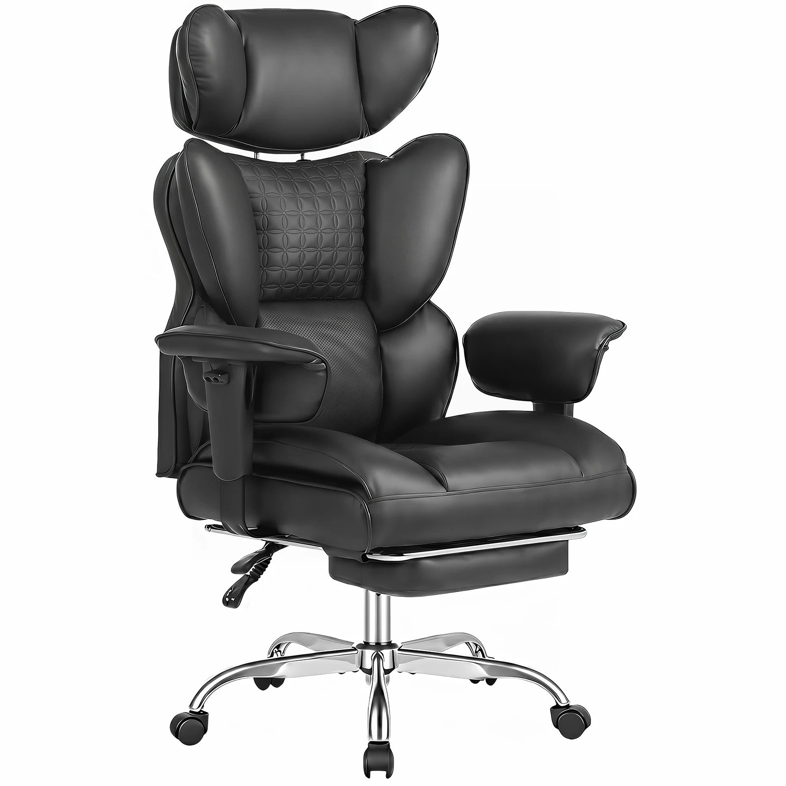 Adjustable Armrests Reclining Computer Office Chair / Footrest