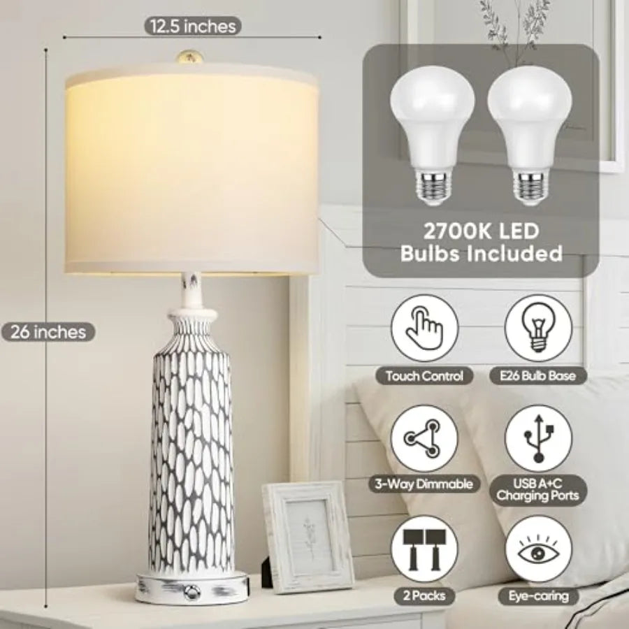 26"  Lamps(2) / 3-Way Touch Control