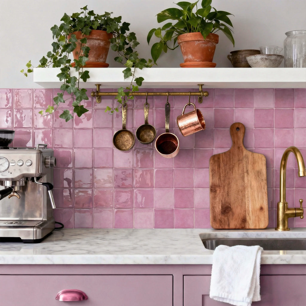 Pink Wall, Self-Adhesive Tile