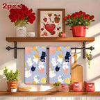 2-Piece Set Cat Kitchen Towels