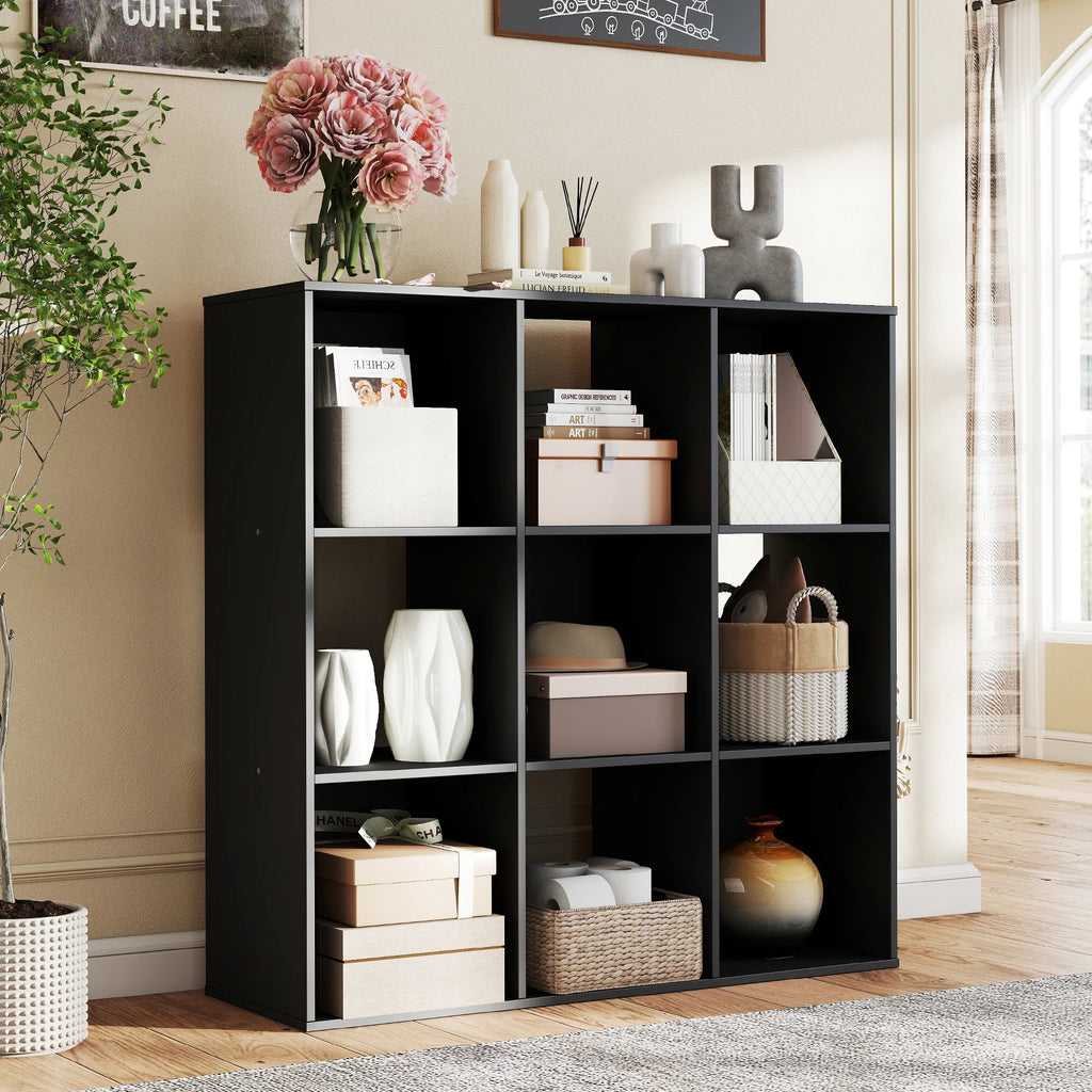 9 Cube Storage Wooden Shelf
