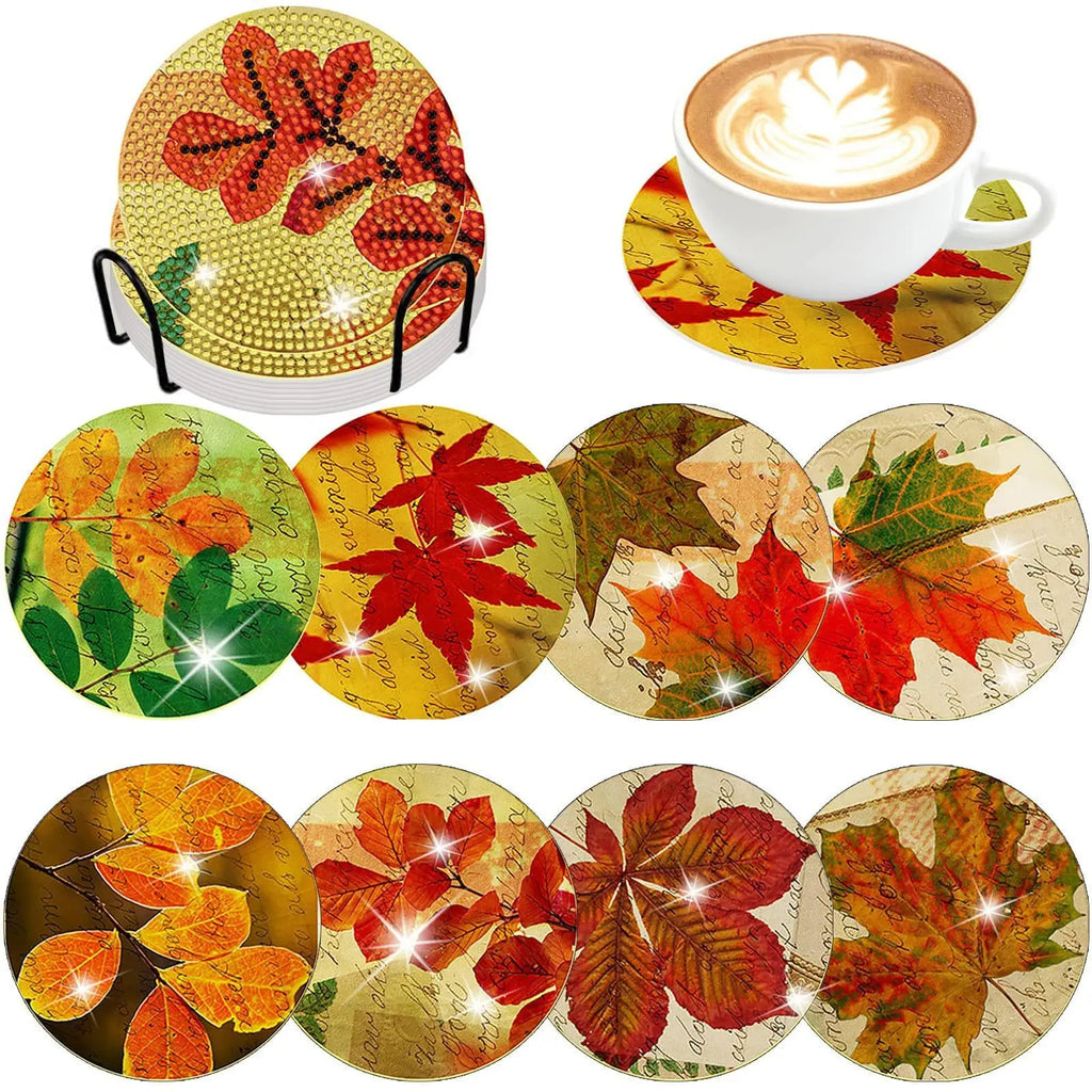 8pcs Diamond Coasters/ Holder Kits