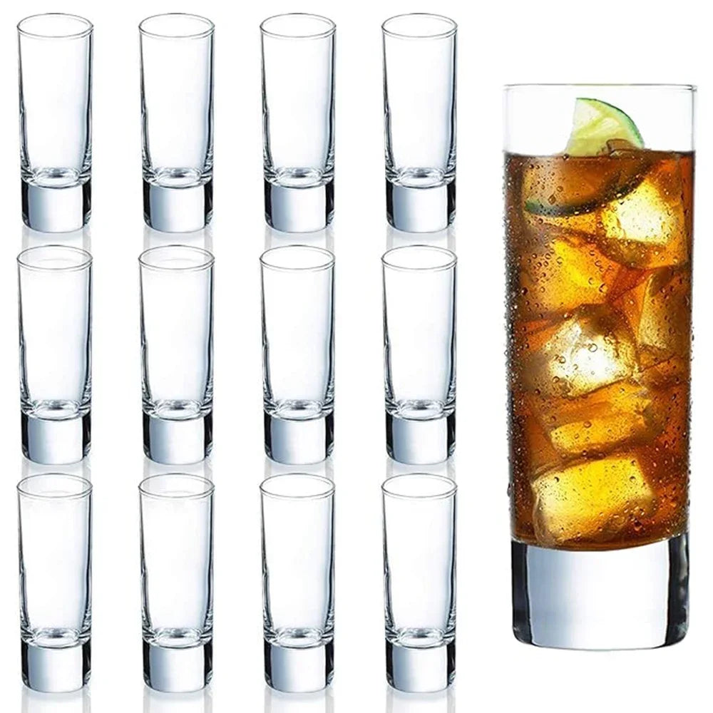 12  Clear Heavy Shot Glasses, 2 oz