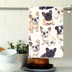 2pcs French Bulldog Print Kitchen Towels