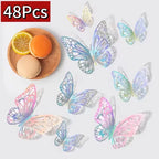 12/48Pcs 3D Butterfly  Wall Sticker