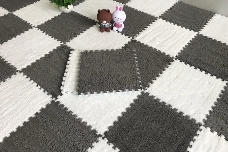 5pc Plush Children Kids Rug Interlocking Tiles
