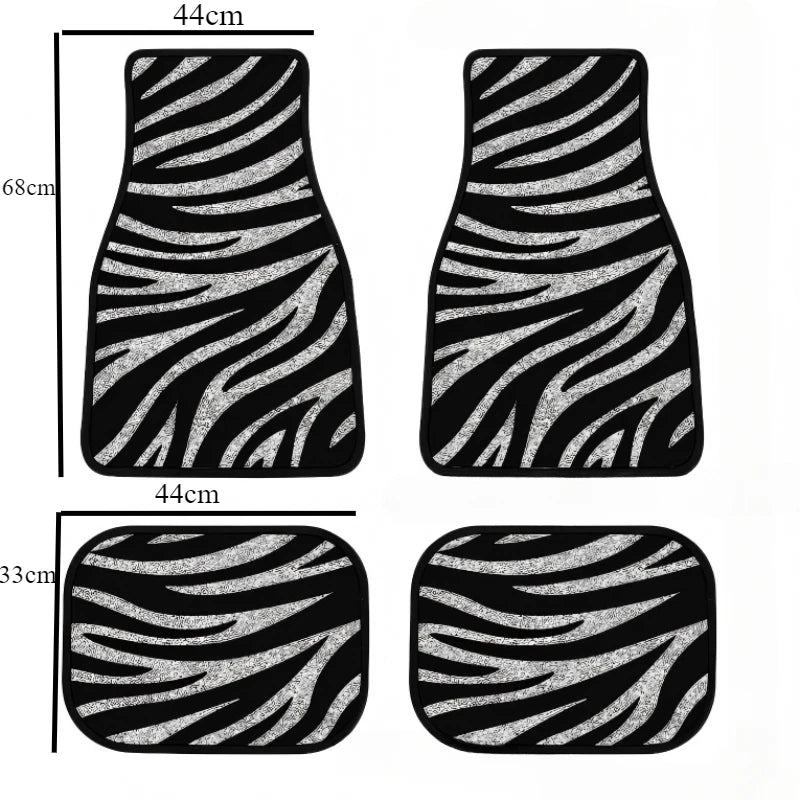 Leopard Print Car Floor Mats Set