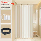 Foldable Shower Curtain / Hooks, Ties