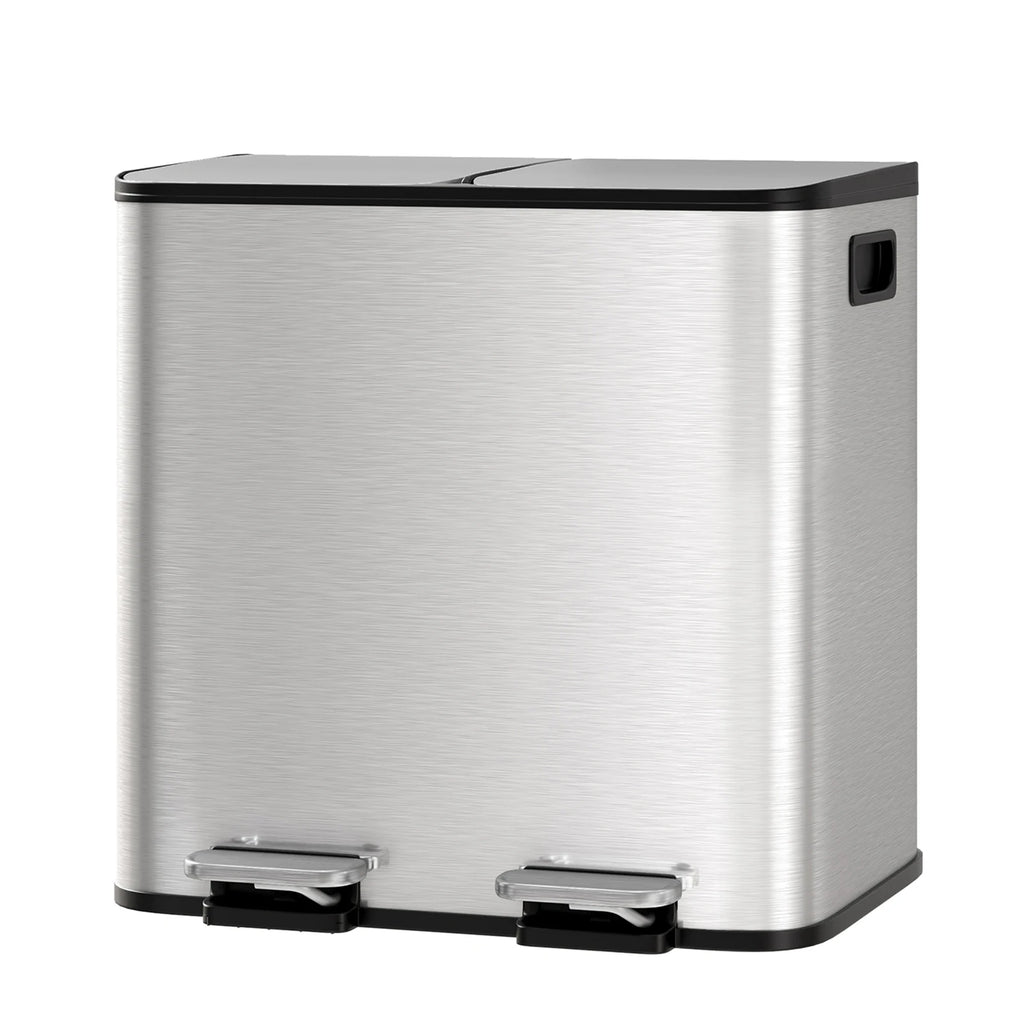 Dual Compartment Kitchen Trash Can, 30L (2 x 15L)