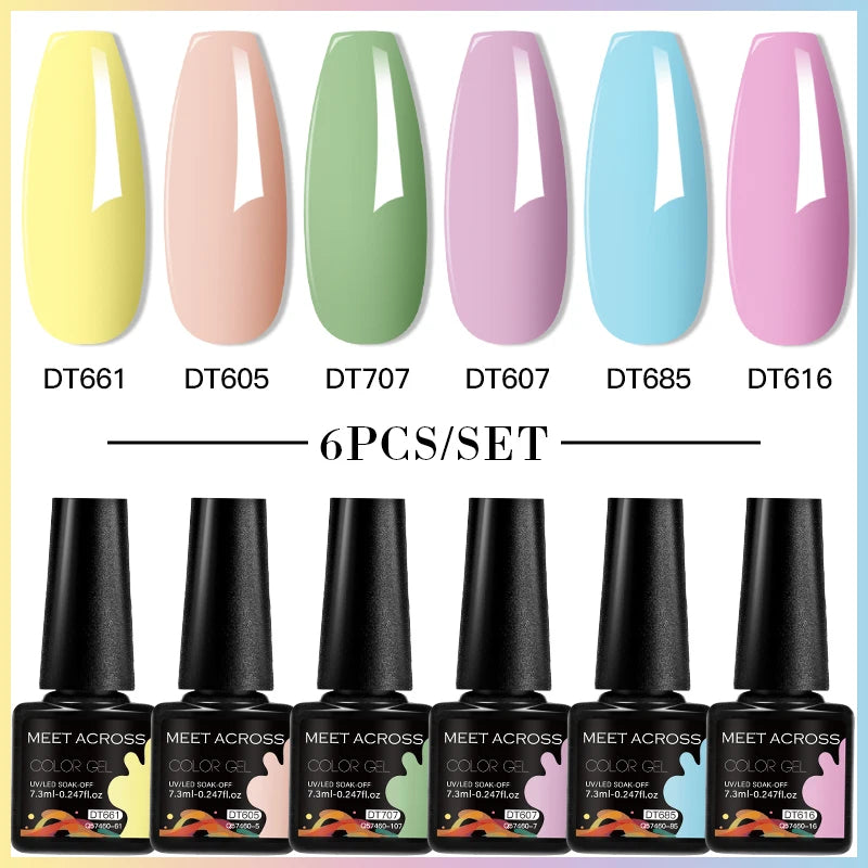 6pc Nail Gel Polish Set