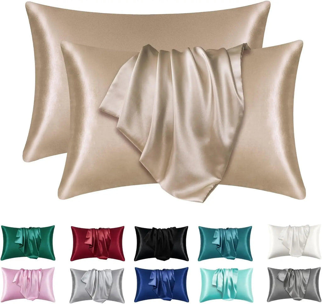 2pcs Satin Silk Pillowcase
