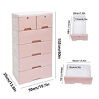 Pink Storage Cabinet/ 6 Drawers/ Lock
