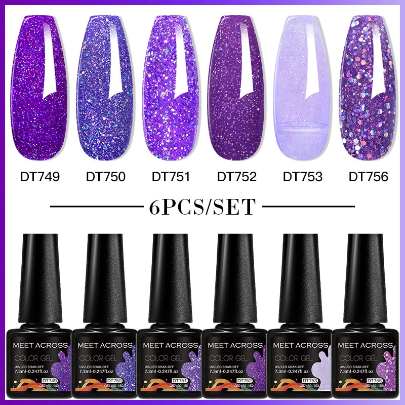 6pc Nail Gel Polish Set