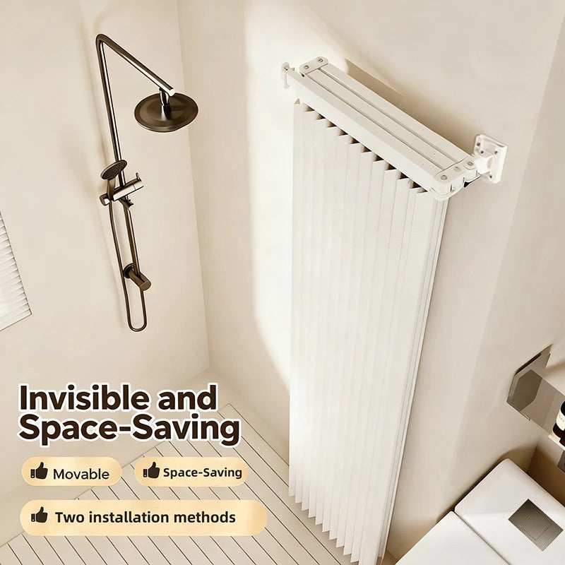 Folding Rod Shower Curtain Partition