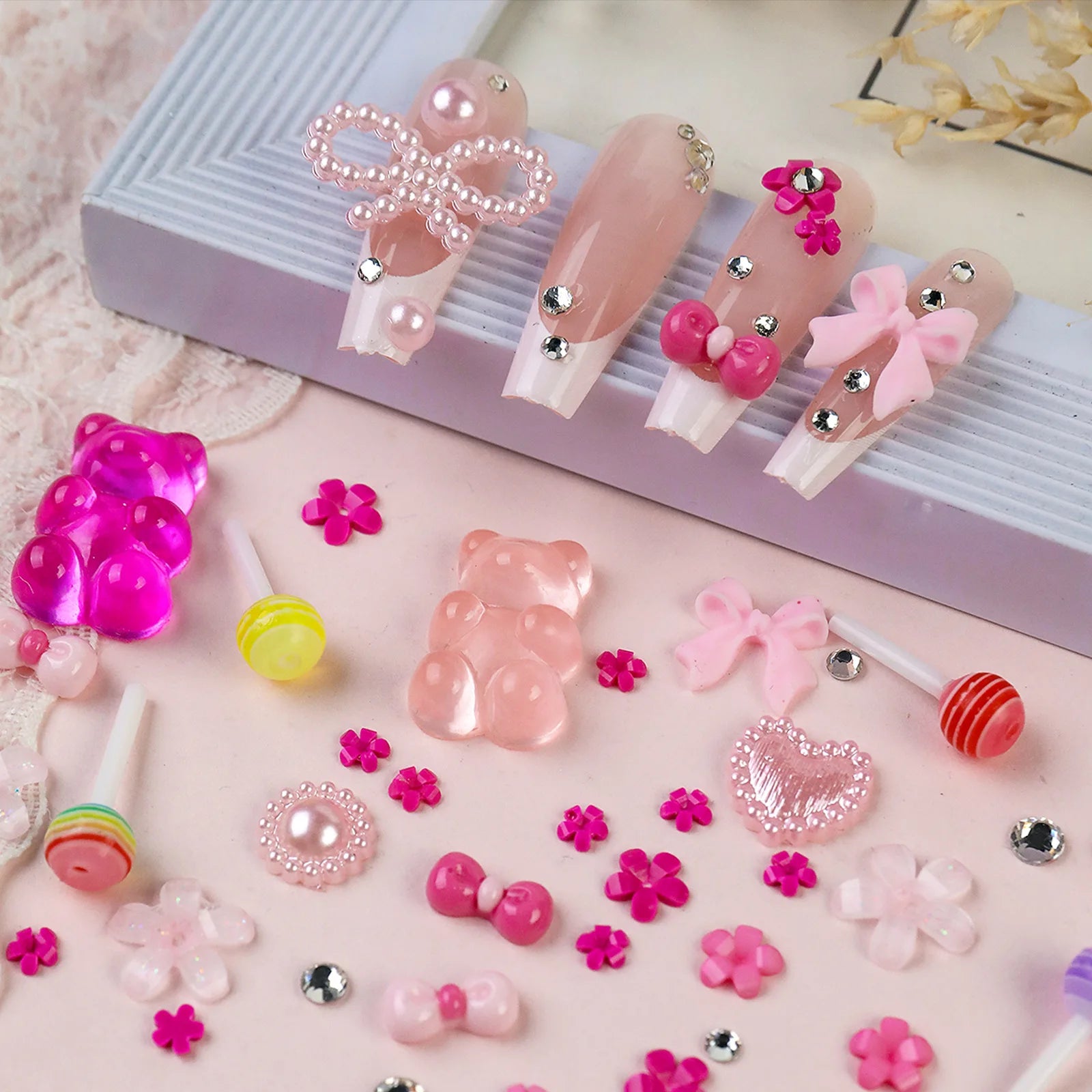 12Grids/Box Mixed Nail Charms