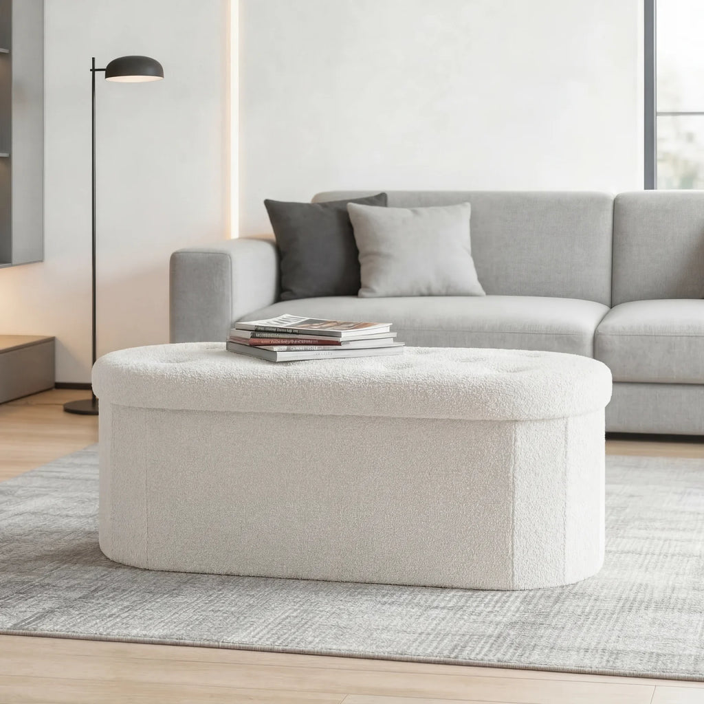 30/43IN Folding Storage Ottoman Bench