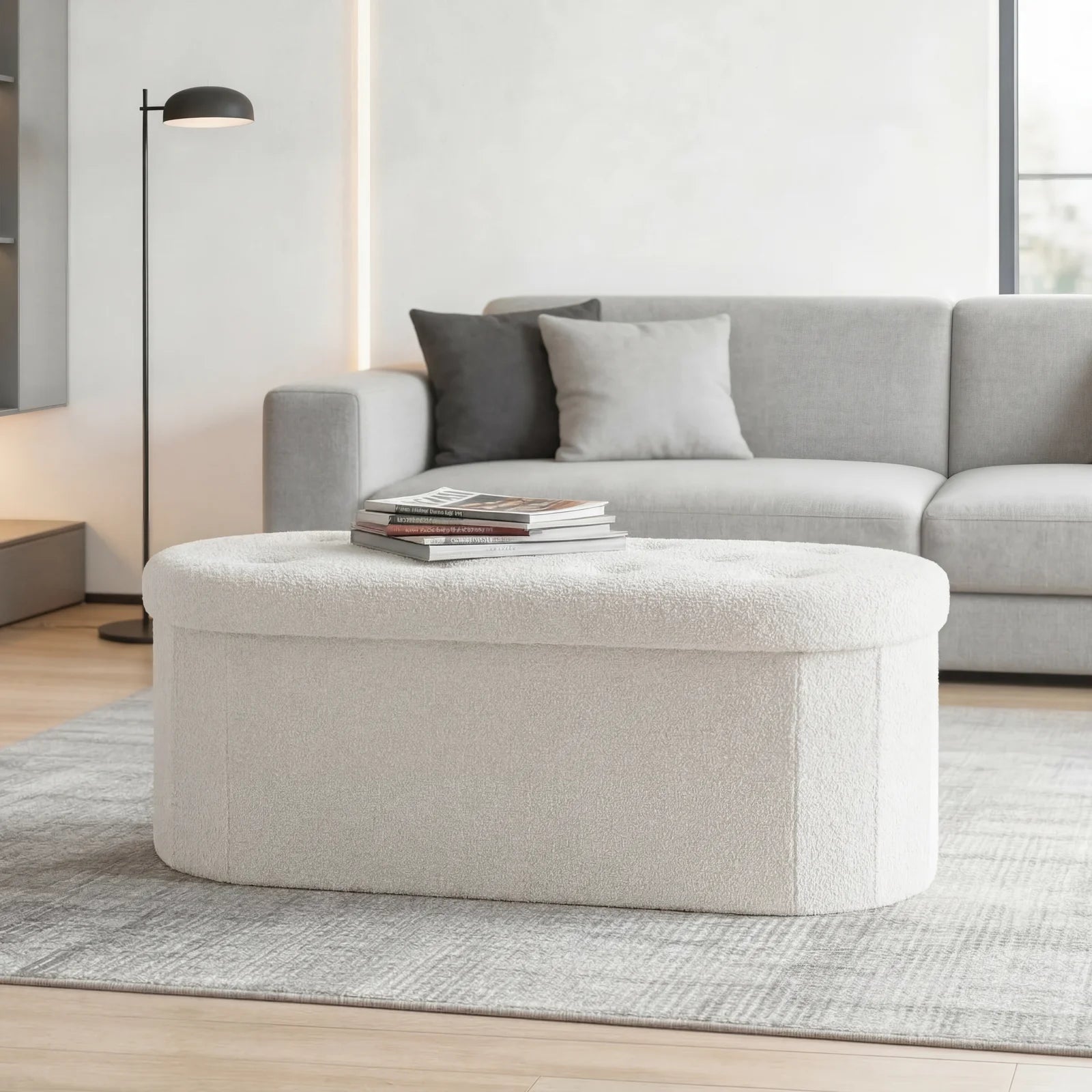 30/43IN Folding Storage Ottoman Bench