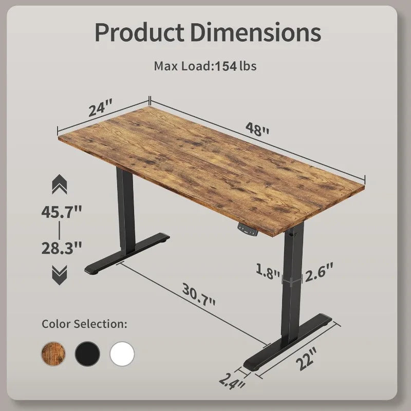 Electric Standing 48 X 24 Inches Adjustable Desk