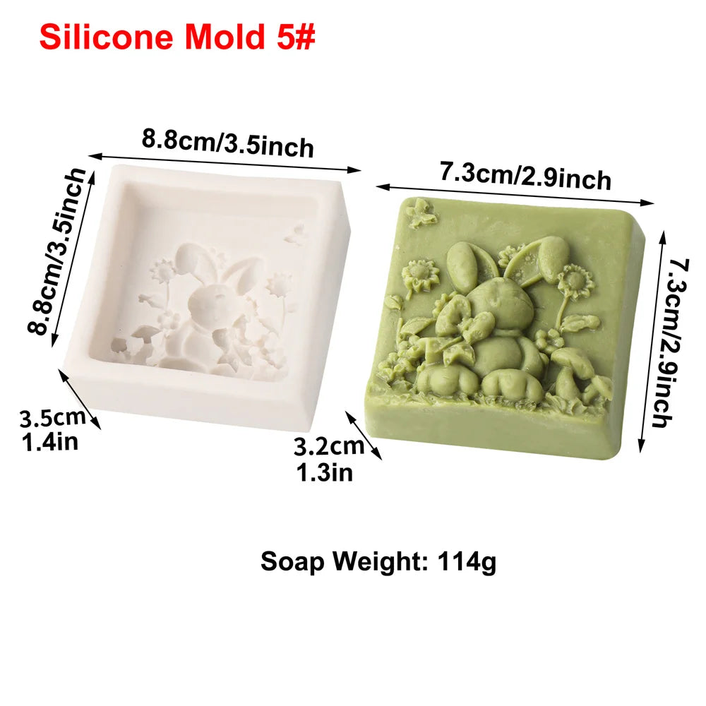 Rabbit Silicone Mold Bunny with Flower