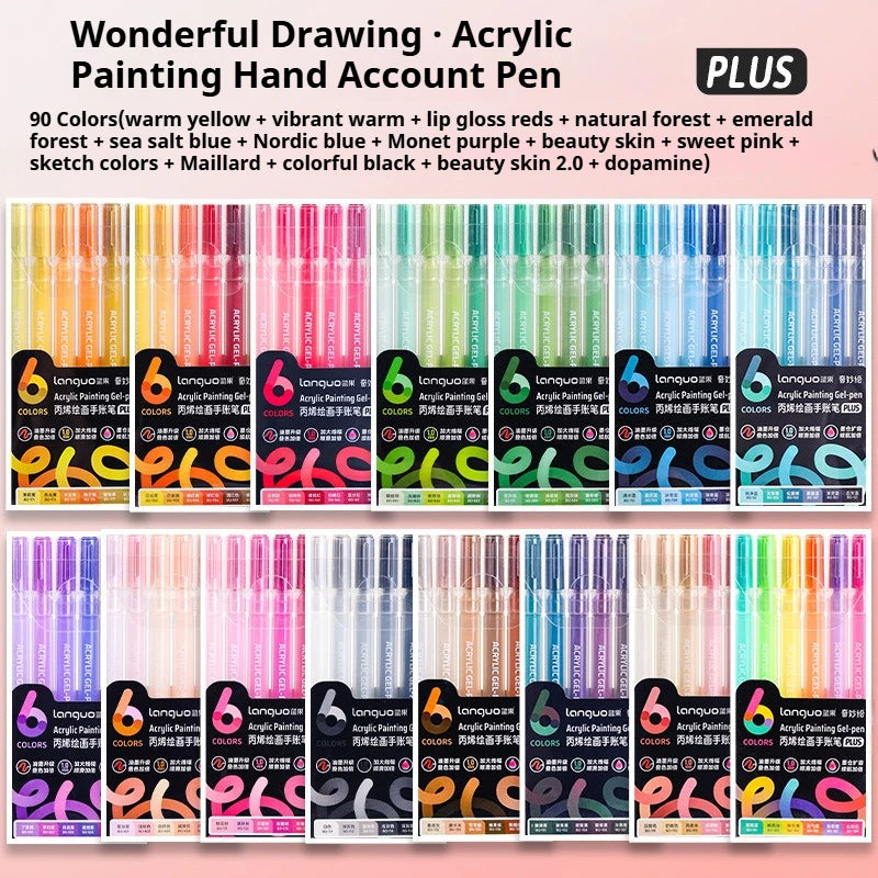6/24/36/54/72/90 Colors Acrylic Painting Pens