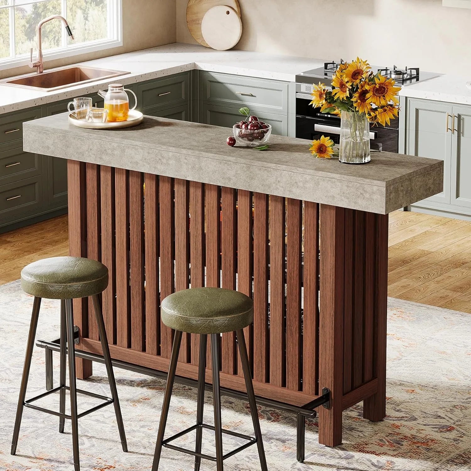 2-Tier Kitchen Island Mini Bar