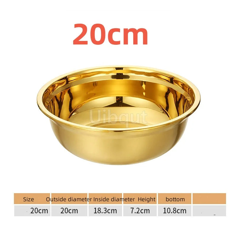 Round Golden Stainless Steel Colander