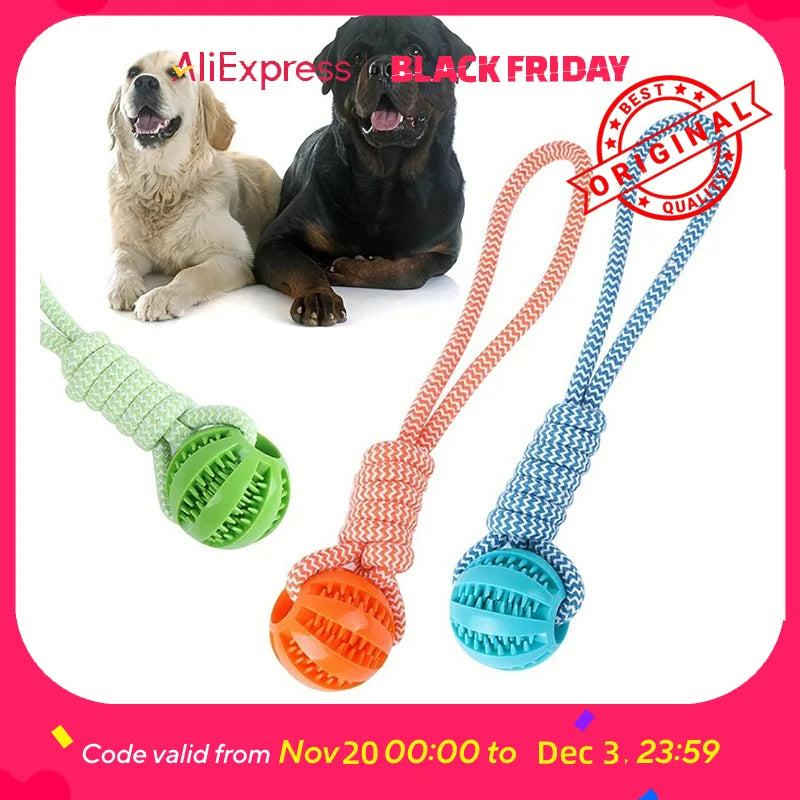 Interactive Dog Toy Rope, Treat Dispenser Ball