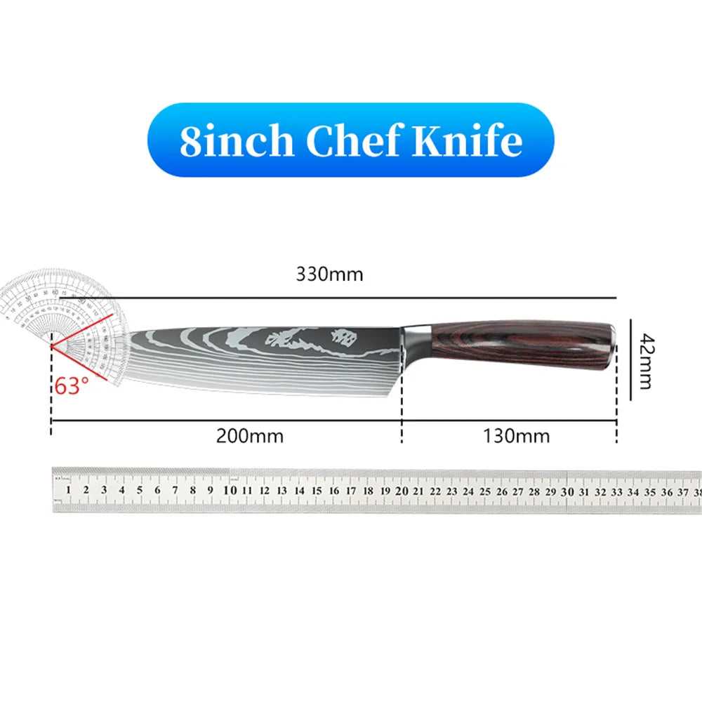 9 types Stainless Steel Kitchen Knife